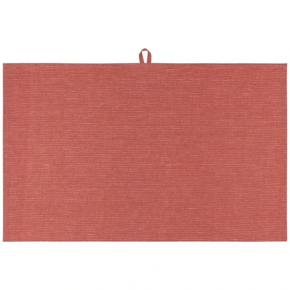Clay Pinstripe Linen Dishtowel