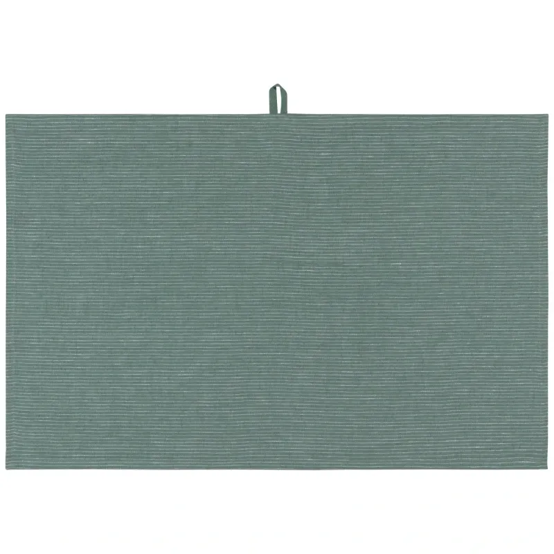 Jade Green Pinstripe Linen Dishtowel