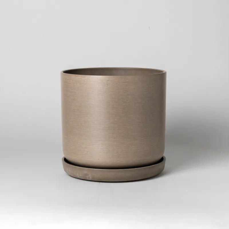 9” Planter &amp; Saucer - Beachwood