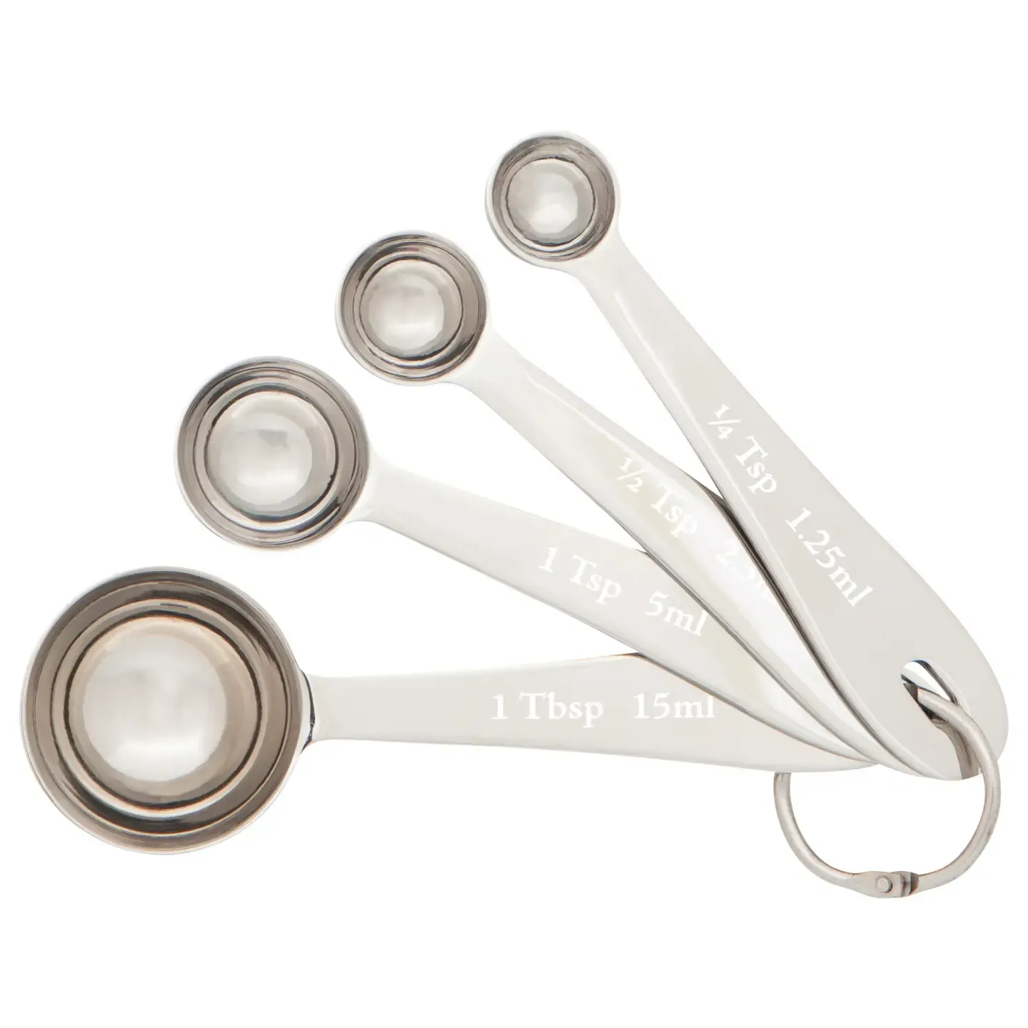 Silver Stainless Steel Measuring Spoon Set
