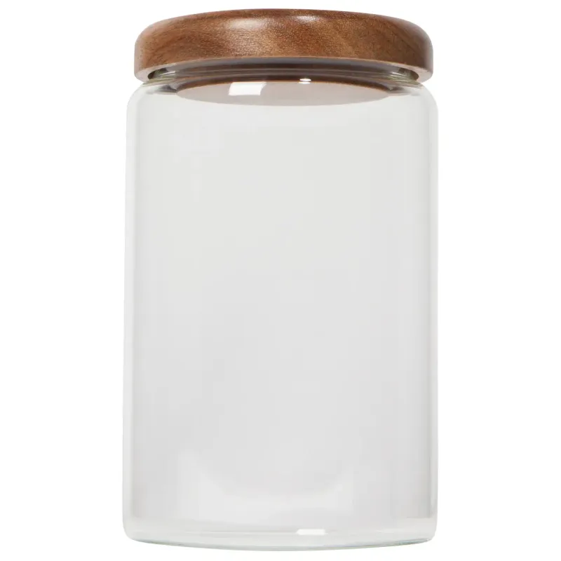 Glass Jar with Wood Lid - 32 oz