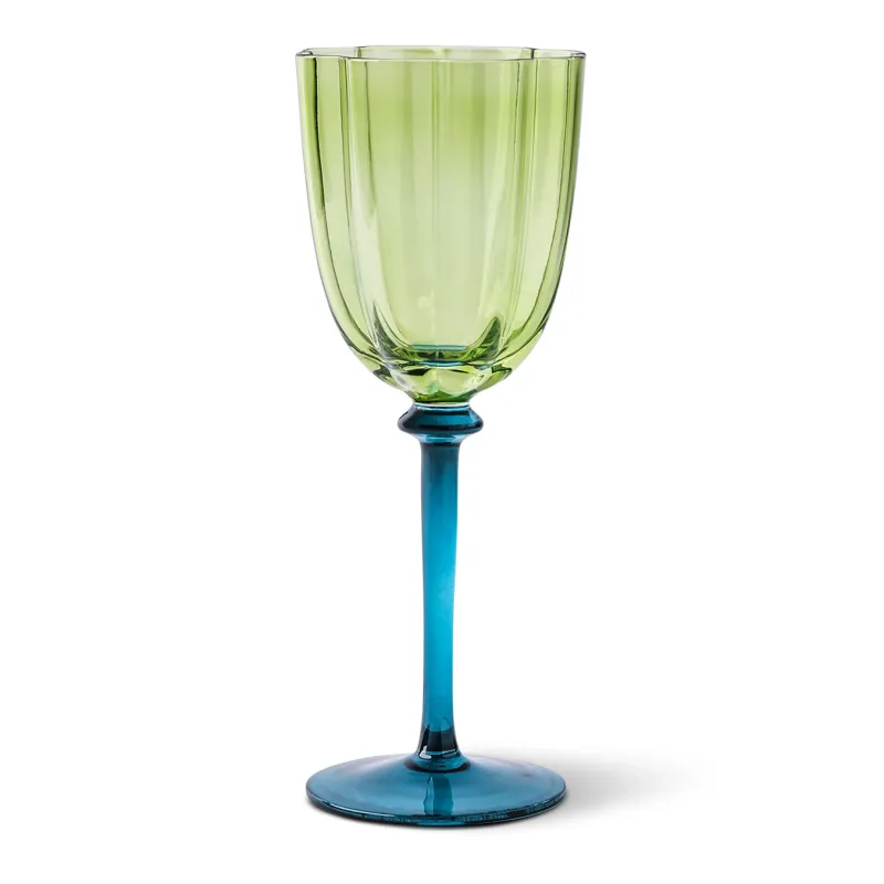 Two Tone Wine Glass - Teal &amp; Green