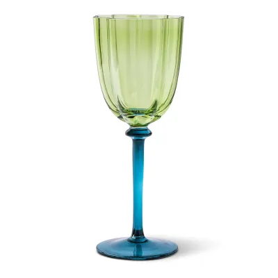 Two Tone Wine Glass - Teal & Green