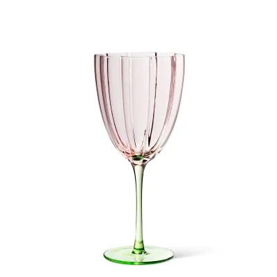 Two Tone Wine Glass - Pink & Green