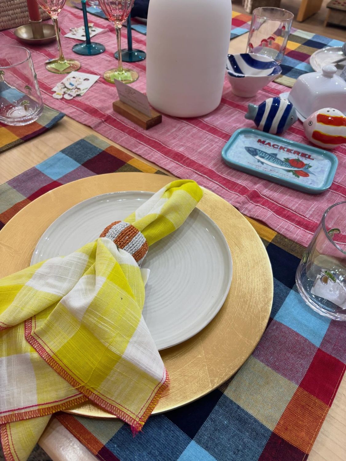 Yellow Gingham Cotton Napkin