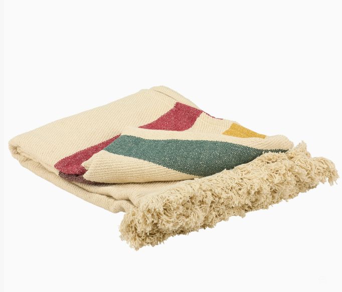 Color Block Throw Blanket