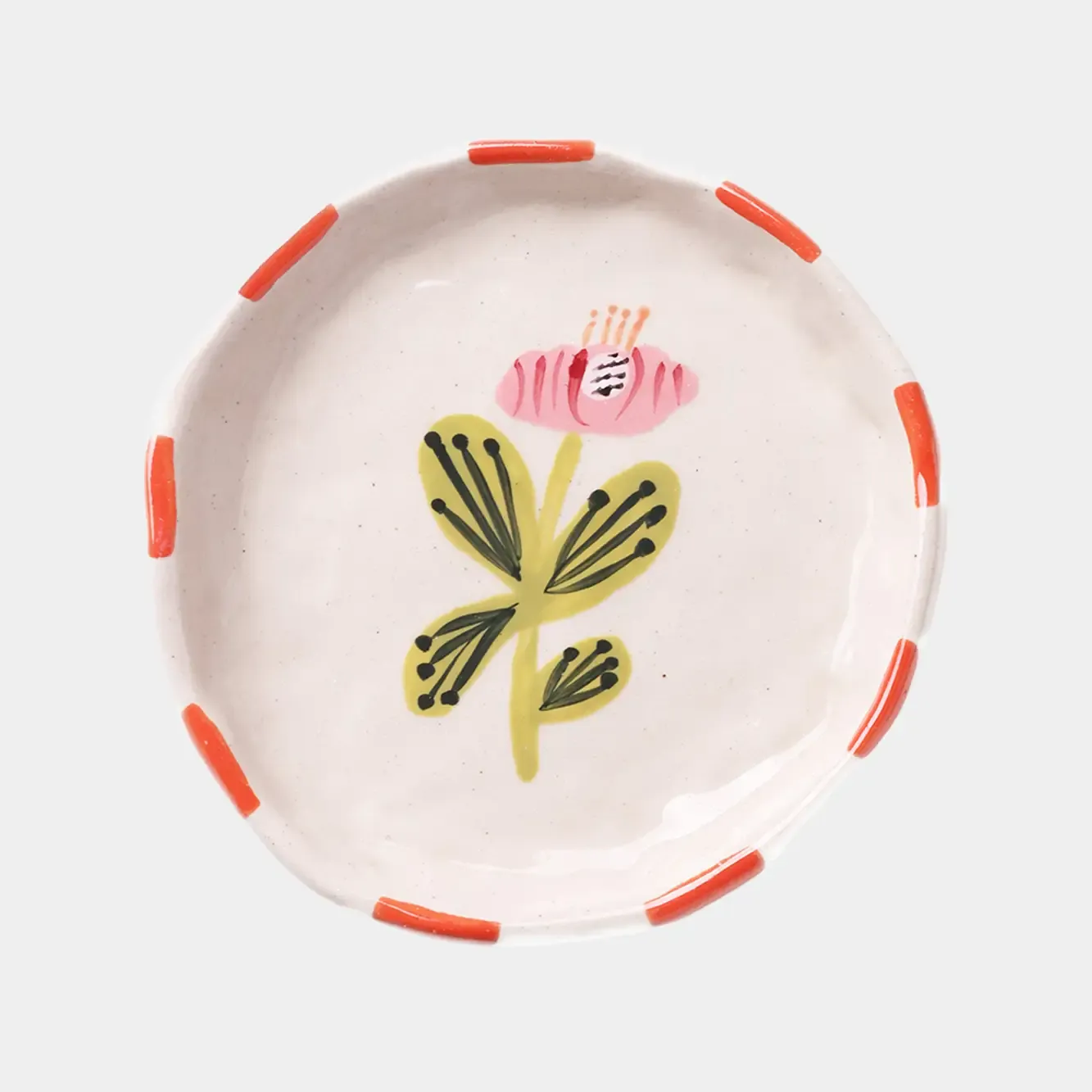 Ceramic Floral Trinket Dish- Pink Bloom