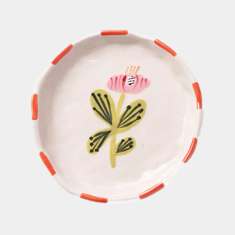 Ceramic Floral Trinket Dish- Pink Bloom