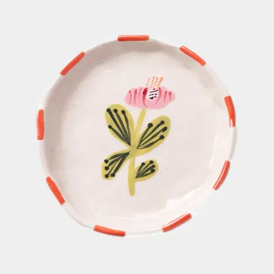 Ceramic Floral Trinket Dish- Pink Bloom
