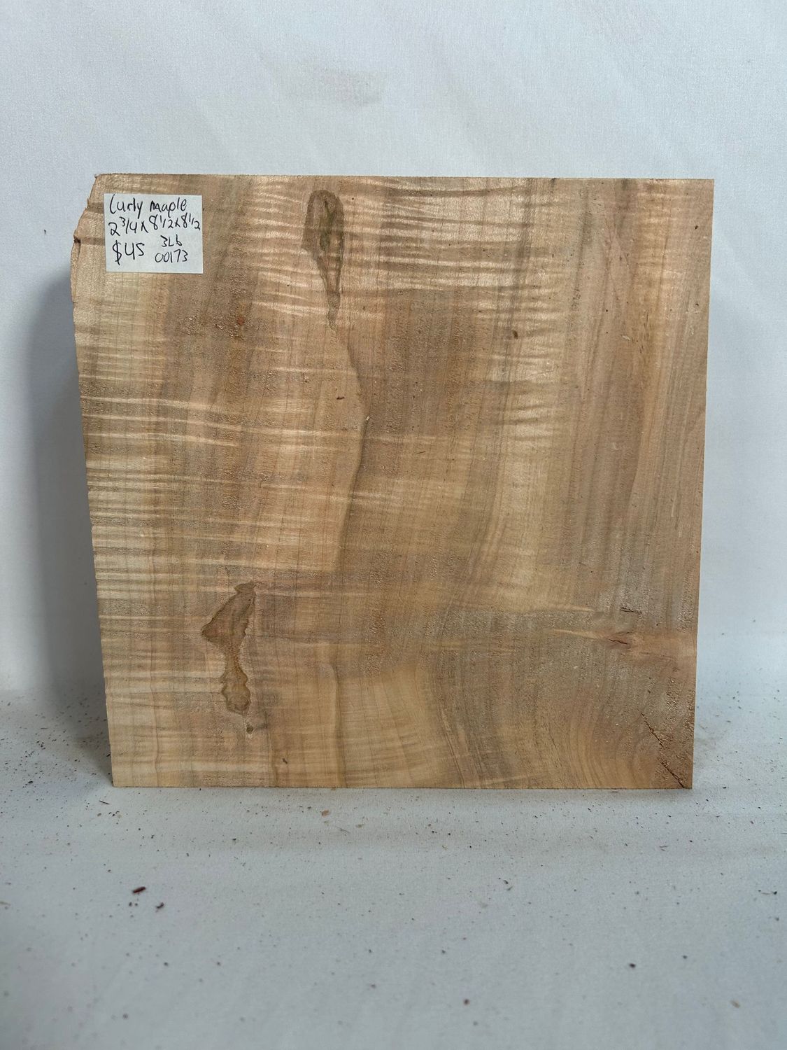 Curly Maple 2 3/4" x 8 1/2" x 8 1/2"