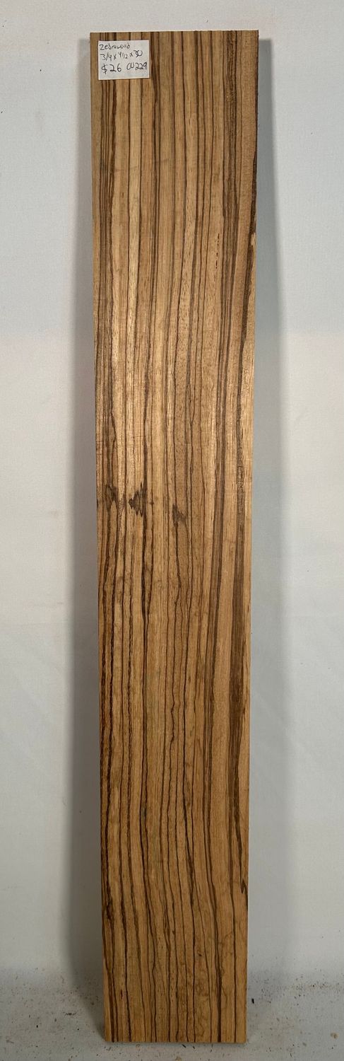 Zebrawood 3/4" x 4 1/2" x 30"