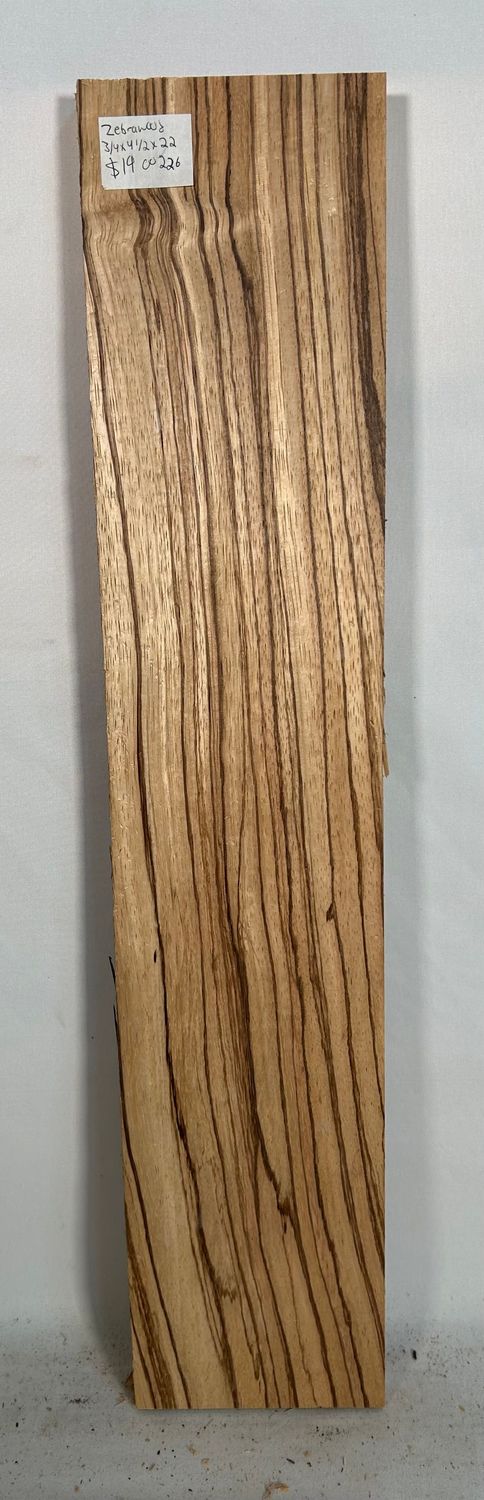 Zebrawood 3/4" x 4 1/2" x 22"