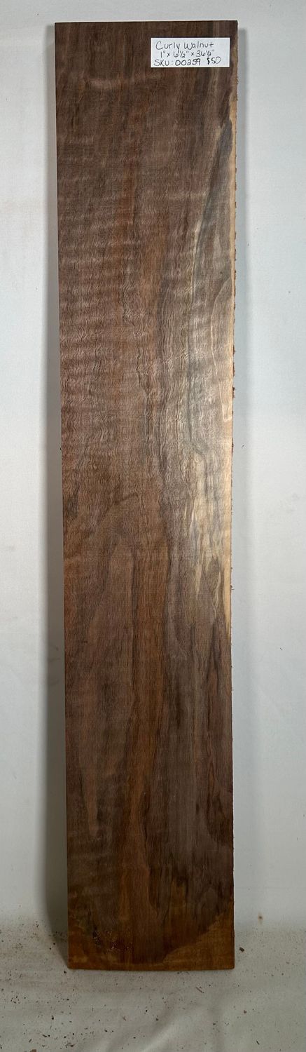 Curly Walnut 1" x 6 1/2" x 36 1/2"