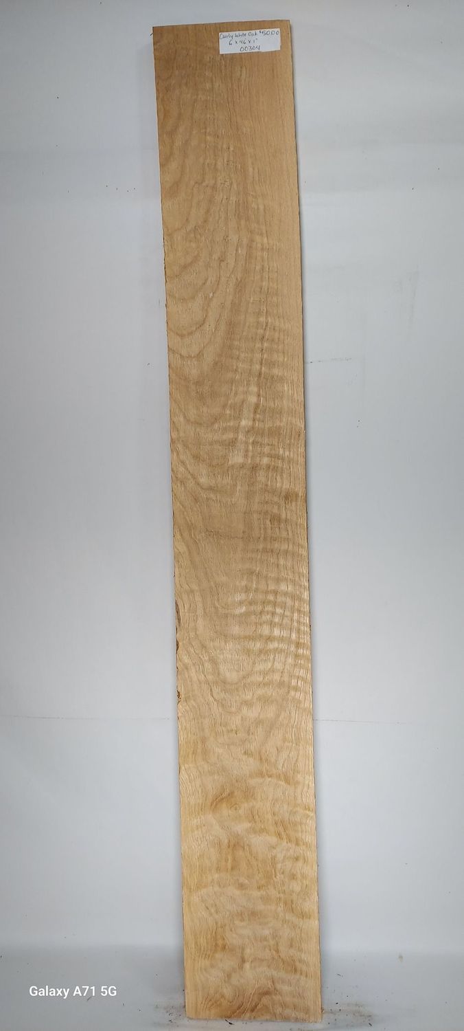 Curly White Oak 6"x46"x1"
