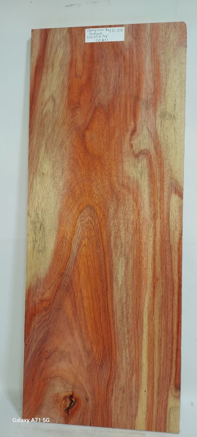 Candy Cane Padauk 11"x29"x5/8"