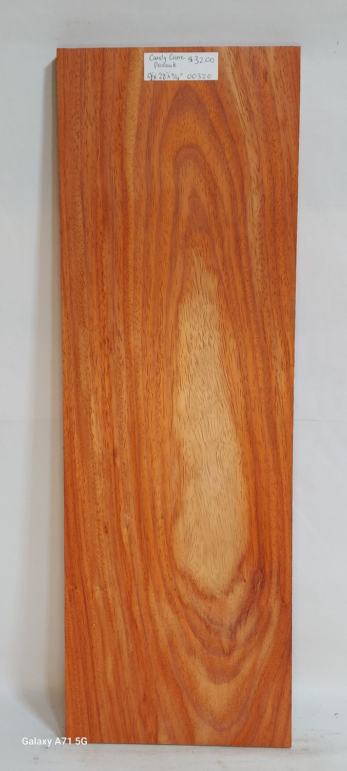 Candy Cane Padauk 9"x28"x3/4"