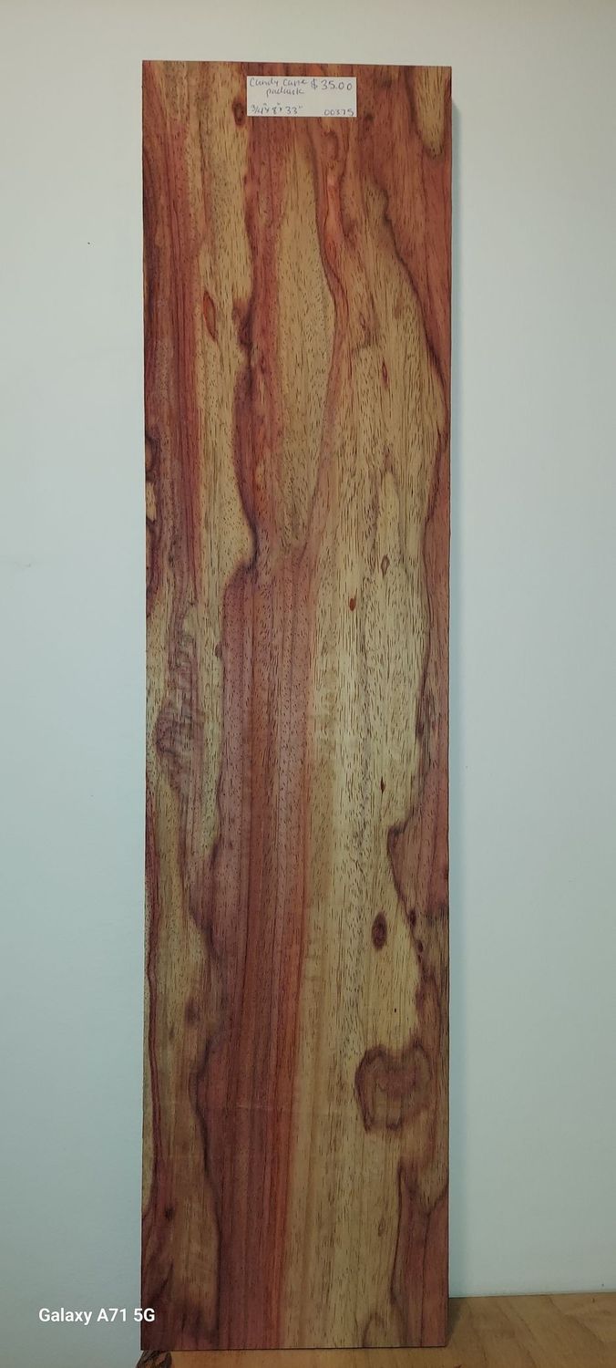 Candy Cane Padauk 3/4"x8"x33"