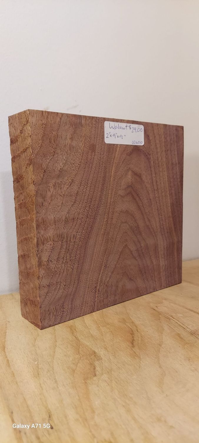 Walnut 2"x9"x9"