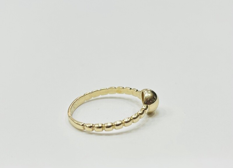 RING 14K 1.8g GOLD BALL SOLITARE