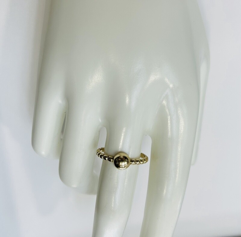 RING 14K 1.8g GOLD BALL SOLITARE