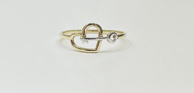 RING 14K 1.1g HEART KEY