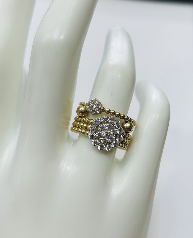 RING 14K 6.0g WIDE FLOWER RING