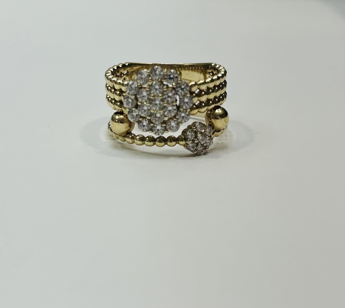 RING 14K 6.0g WIDE FLOWER RING