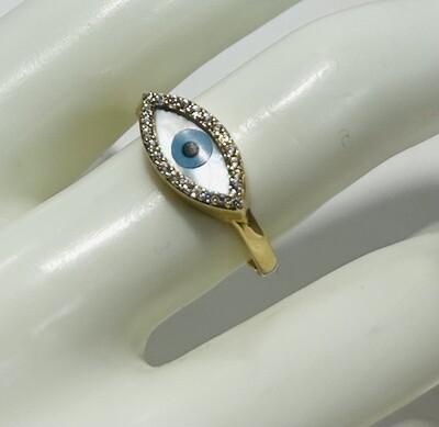 RING 14K 2.6g MOTHER OF PEARL EYE