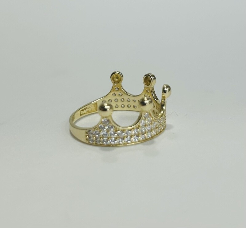 RING 14K 2.3g CROWN CZ