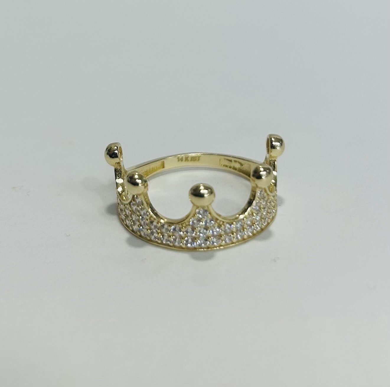 RING 14K 2.3g CROWN CZ