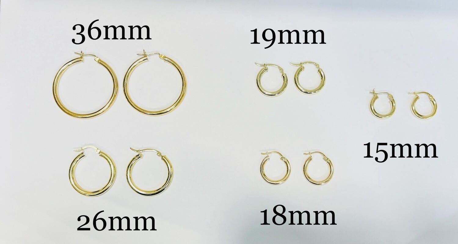 10k Polished Hoop 3mm wide