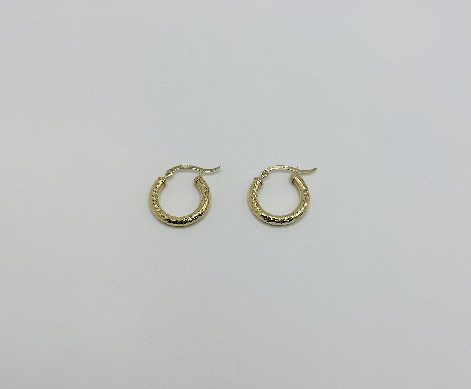 10k Diamond Cut Hoops 3mm, Model: 19mm/1.2g