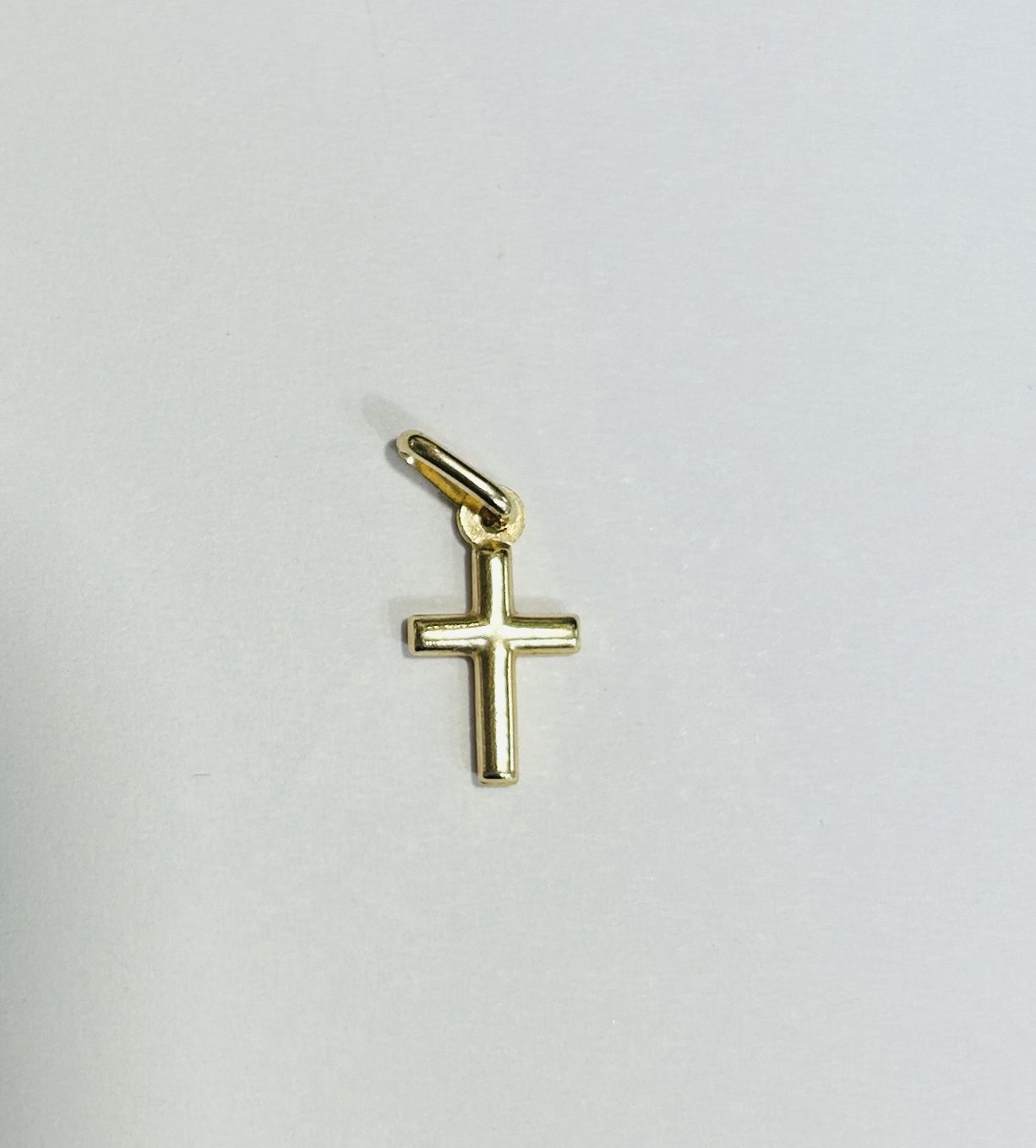 14k Puff Plain Cross, Model: 14mm Tall/0.4g