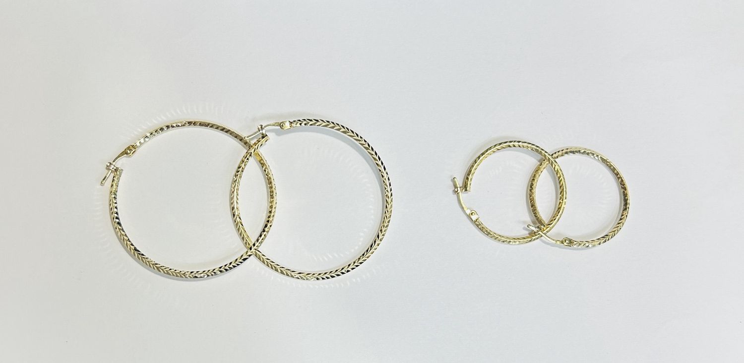 14k 1.5mm tri color hoop