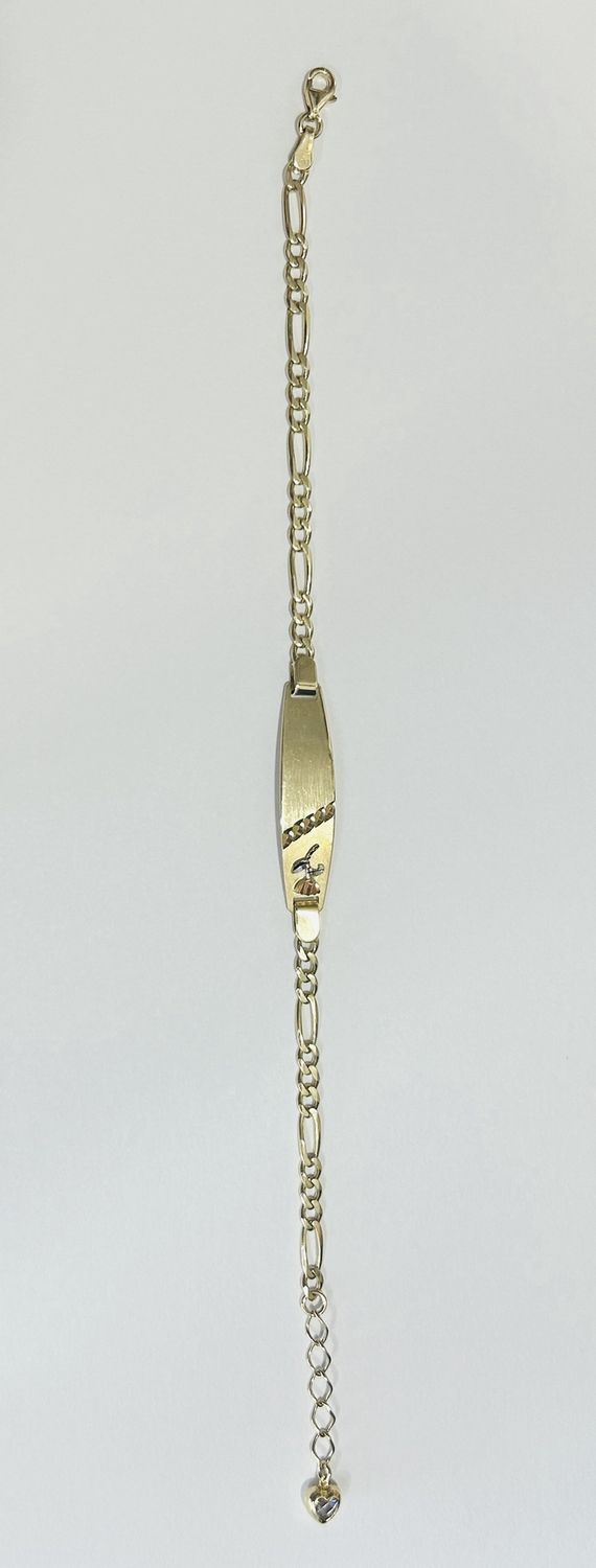 10k Oval Figaro ID Bracelet