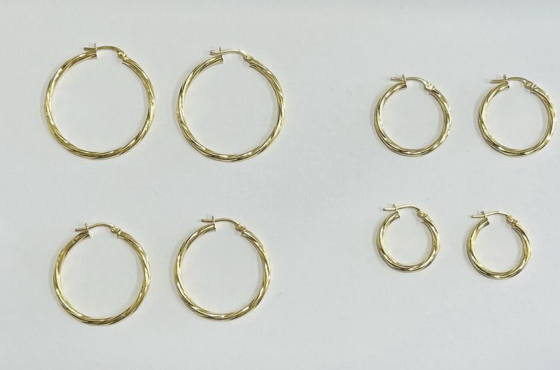 14k Twisted Hoop 2.5mm