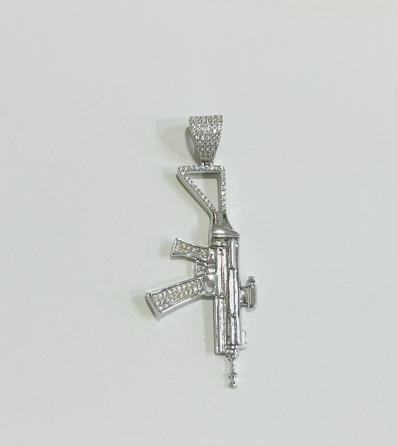 Sterling Silver Pave Gun