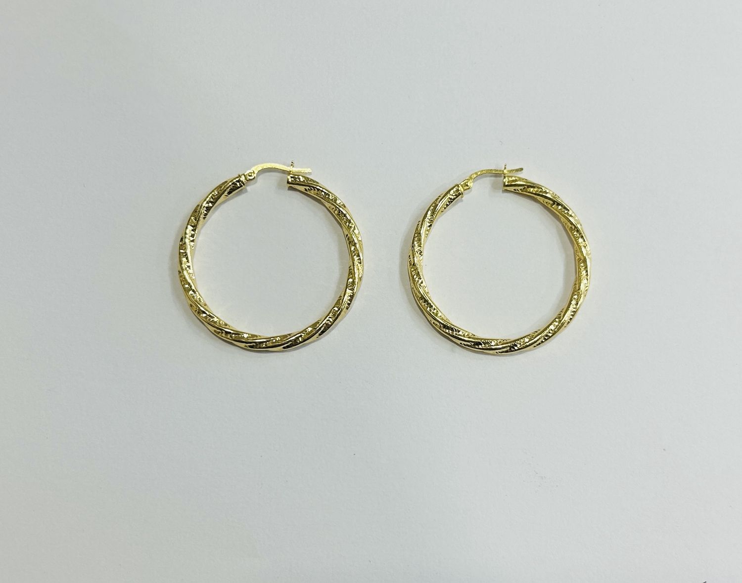 10k textured twisted hoop 3mm, Model: 1.3g/25mm