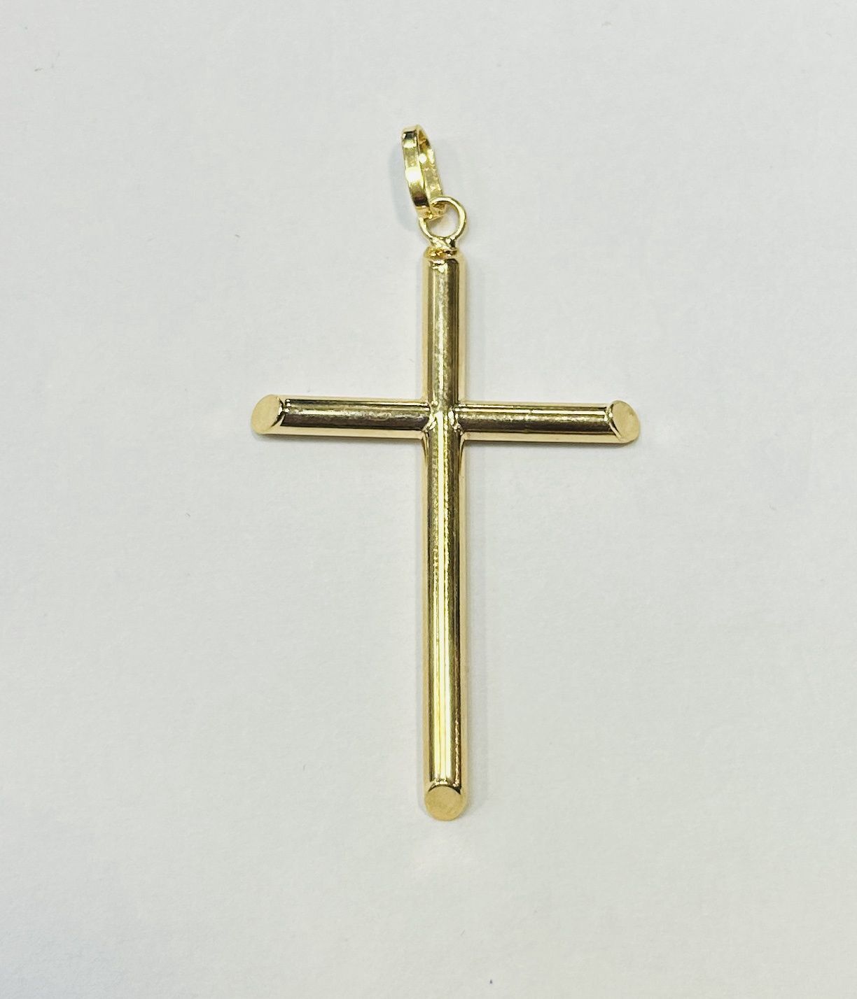 14k cross charm plain