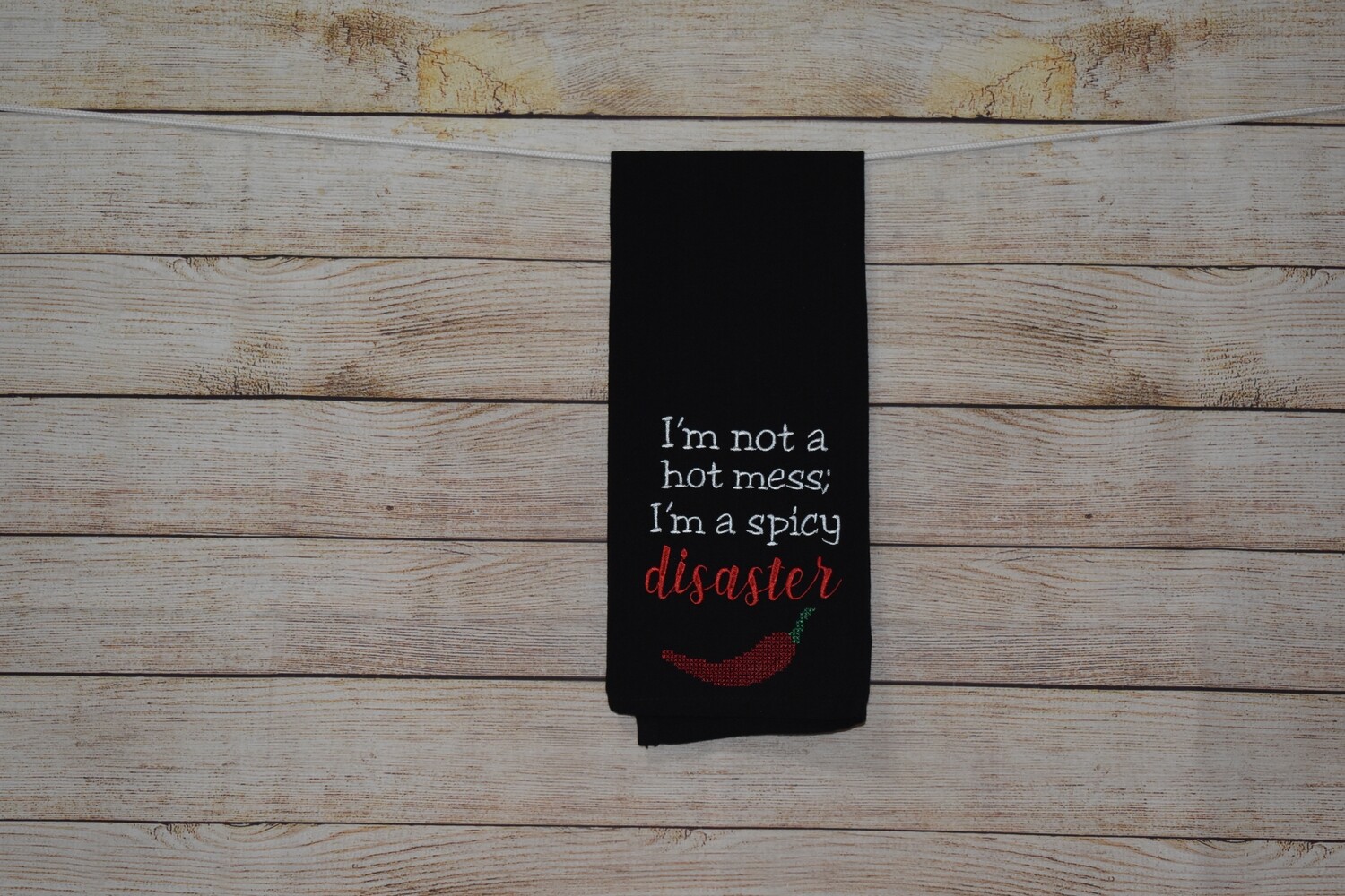 Sassy Embroidered Hand Towels for Bathroom &amp; Kitchen - Hot Mess