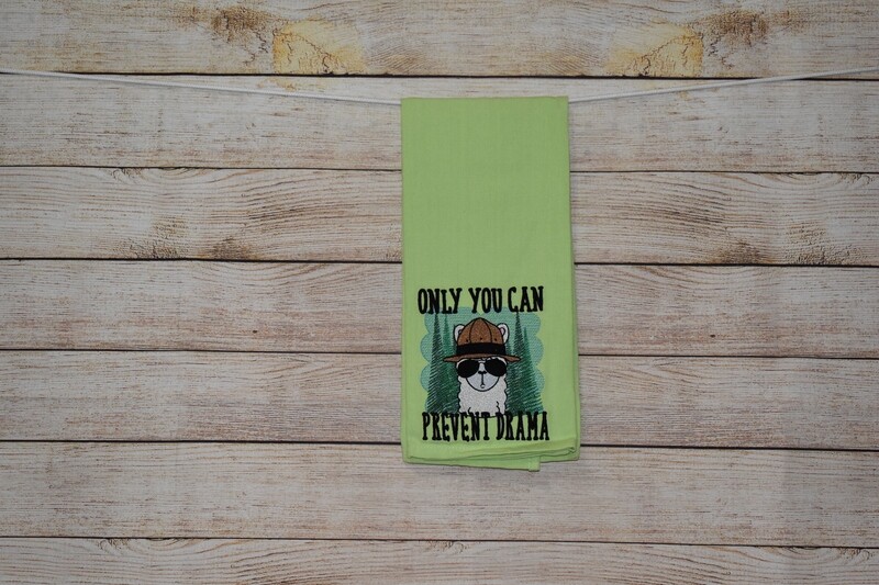 Sassy Embroidered Hand Towels for Bathroom &amp; Kitchen - Llama Drama
