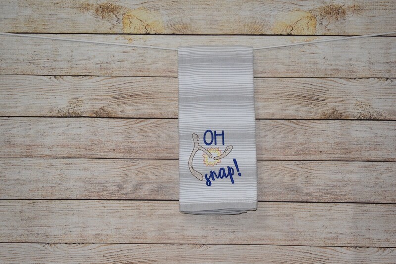 Sassy Embroidered Hand Towels for Bathroom &amp; Kitchen - &quot;Oh Snap&quot;