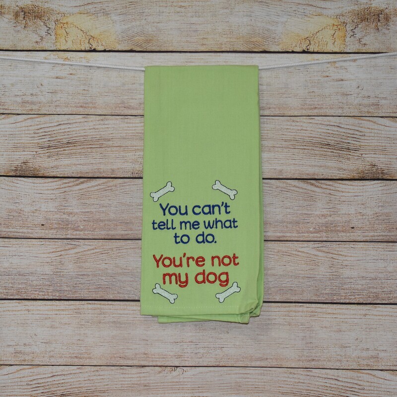 Sassy Embroidered Hand Towels for Bathroom &amp; Kitchen - Not My Dog