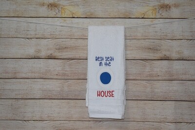 Sassy Embroidered Hand Towels for Bathroom &amp; Kitchen - &quot;Best Seat in the House&quot;