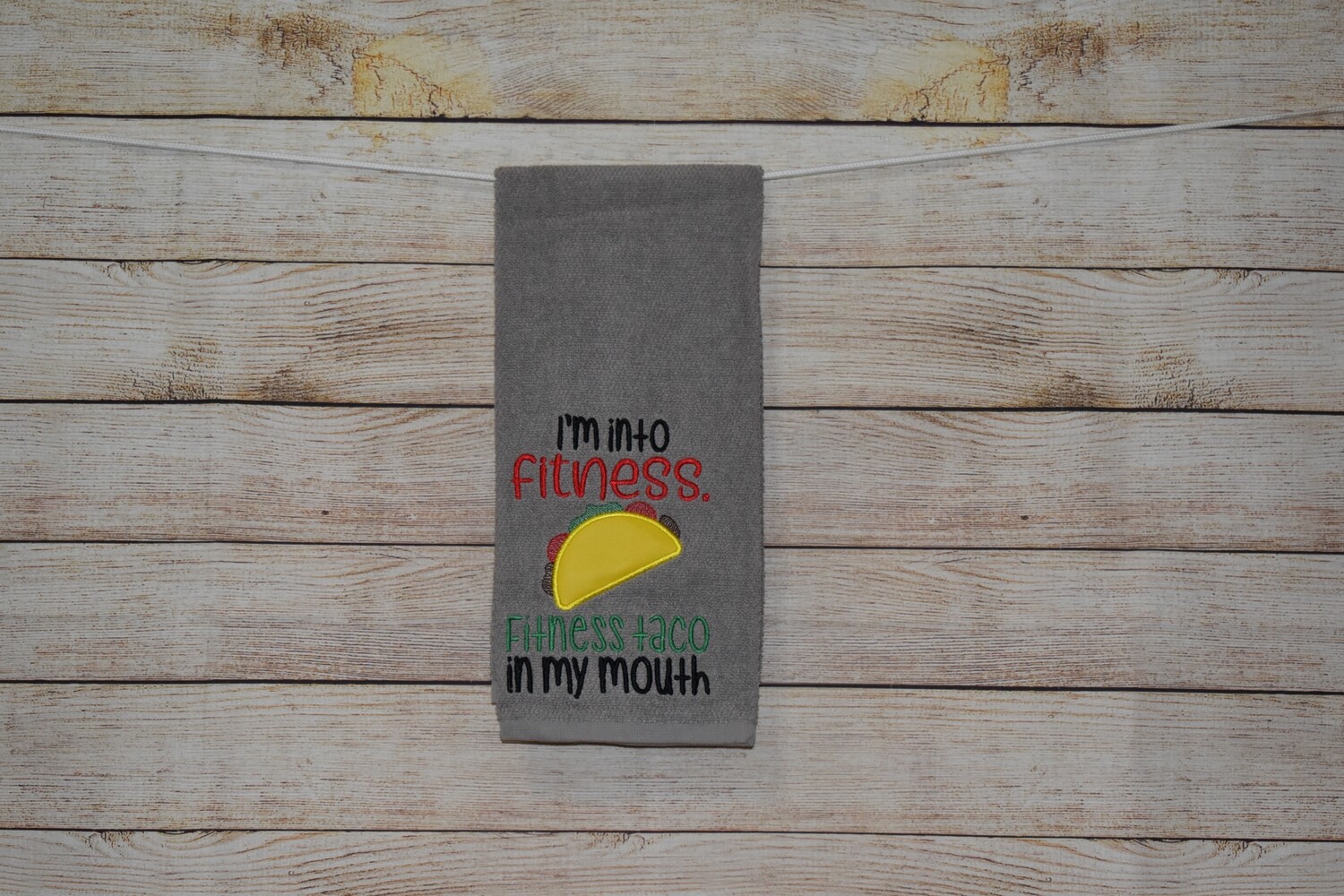 Sassy Embroidered Hand Towels for Bathroom &amp; Kitchen - Taco Fitness
