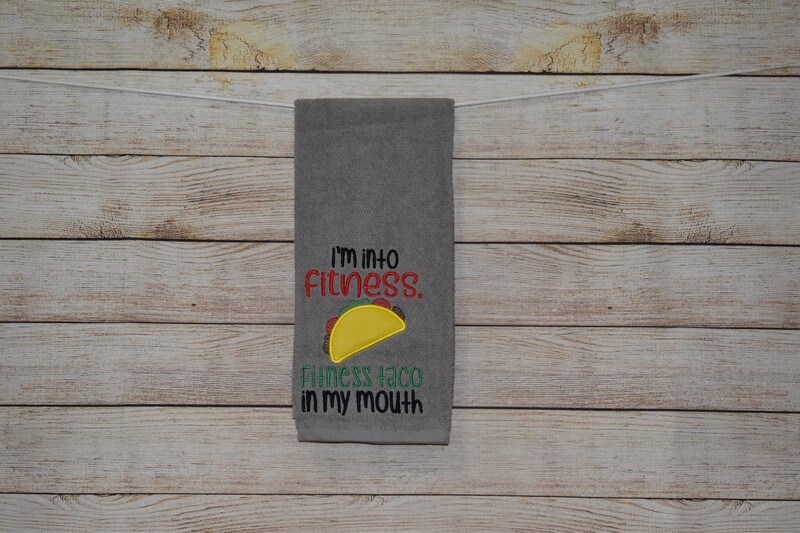 Sassy Embroidered Hand Towels for Bathroom &amp; Kitchen - Taco Fitness