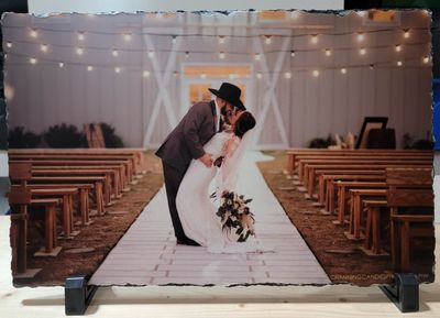 Custom Slate Photo Panel, Personalized Picture Gift, Sublimated Photo Keepsake: Memorial, Wedding, or Family Photo Gift