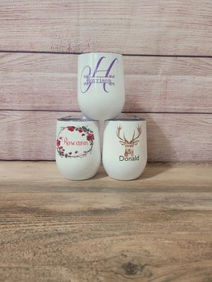 Custom Wine Tumbler – Add Your Photo, Monogram, or Design – Personalized Gift