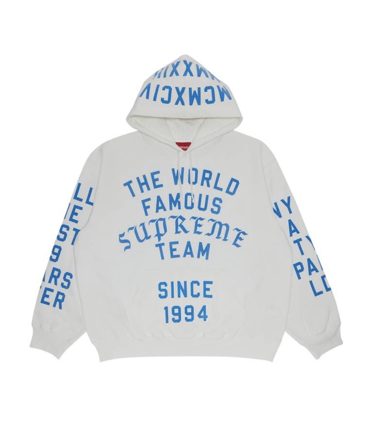 Supreme Team Flocked Hoodie “White”