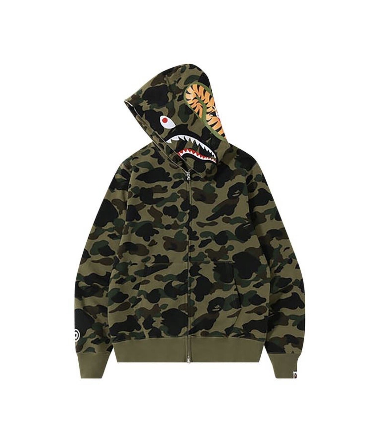 BAPE 1st Camo Shark Full Zip Hoodie “Green”